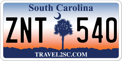 SC license plate ZNT540