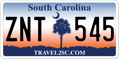 SC license plate ZNT545