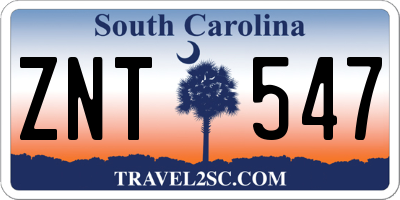 SC license plate ZNT547