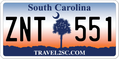 SC license plate ZNT551