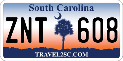 SC license plate ZNT608