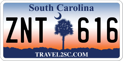 SC license plate ZNT616