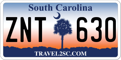 SC license plate ZNT630