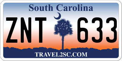 SC license plate ZNT633