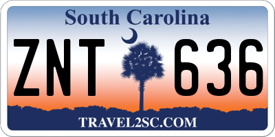 SC license plate ZNT636