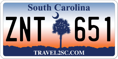 SC license plate ZNT651