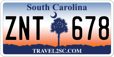 SC license plate ZNT678