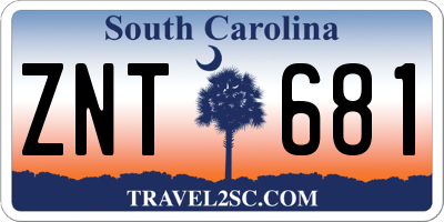 SC license plate ZNT681