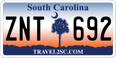 SC license plate ZNT692