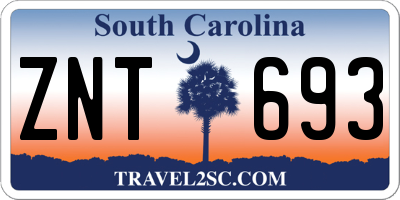 SC license plate ZNT693