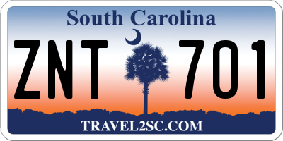 SC license plate ZNT701