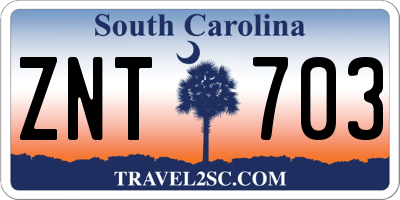 SC license plate ZNT703
