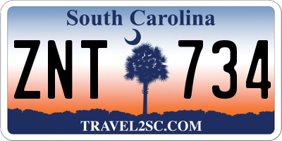 SC license plate ZNT734