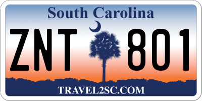 SC license plate ZNT801