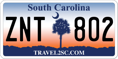SC license plate ZNT802