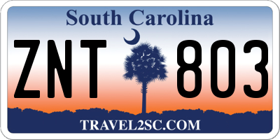 SC license plate ZNT803