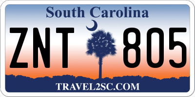 SC license plate ZNT805