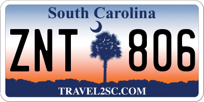 SC license plate ZNT806