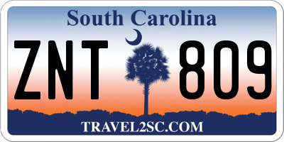 SC license plate ZNT809