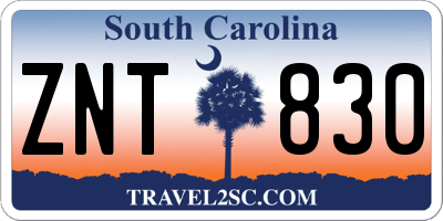 SC license plate ZNT830