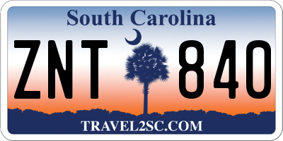 SC license plate ZNT840