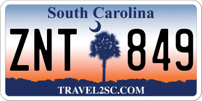 SC license plate ZNT849