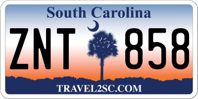 SC license plate ZNT858