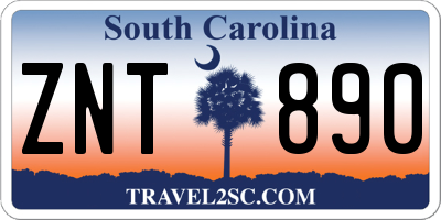SC license plate ZNT890