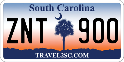 SC license plate ZNT900