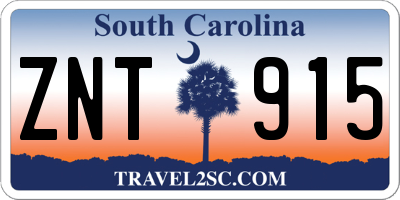 SC license plate ZNT915