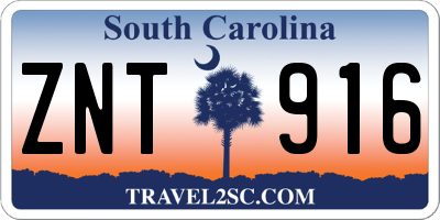 SC license plate ZNT916