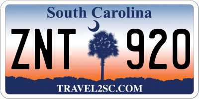 SC license plate ZNT920