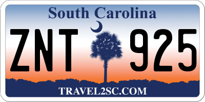 SC license plate ZNT925