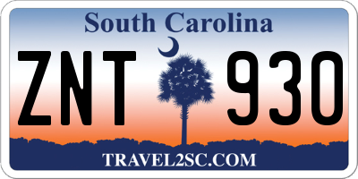 SC license plate ZNT930