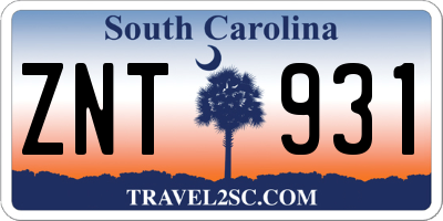 SC license plate ZNT931