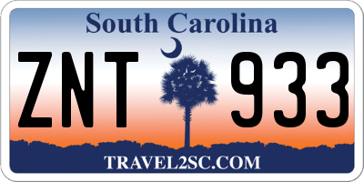 SC license plate ZNT933
