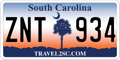 SC license plate ZNT934