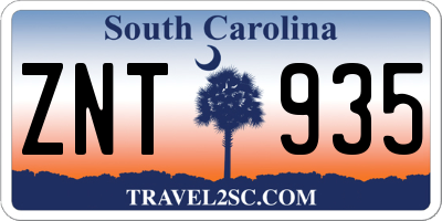 SC license plate ZNT935
