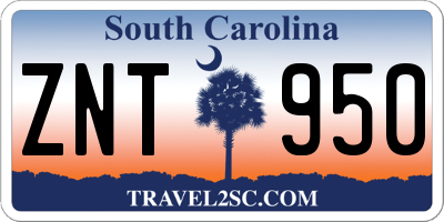 SC license plate ZNT950
