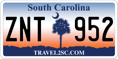 SC license plate ZNT952