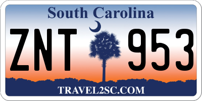 SC license plate ZNT953