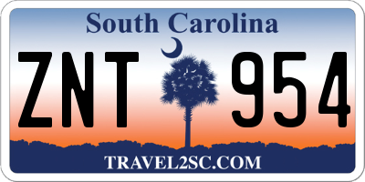 SC license plate ZNT954