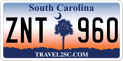 SC license plate ZNT960