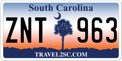 SC license plate ZNT963