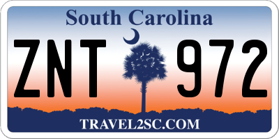 SC license plate ZNT972