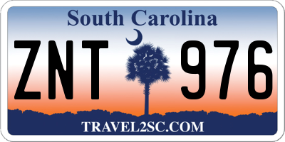 SC license plate ZNT976