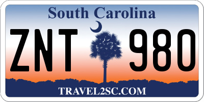 SC license plate ZNT980