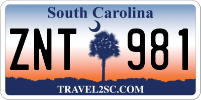 SC license plate ZNT981