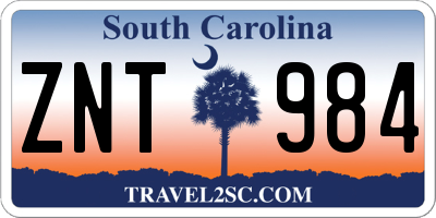 SC license plate ZNT984
