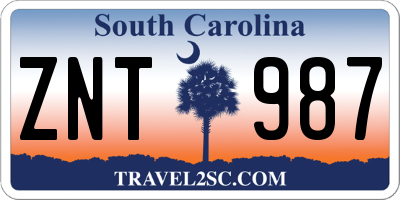 SC license plate ZNT987